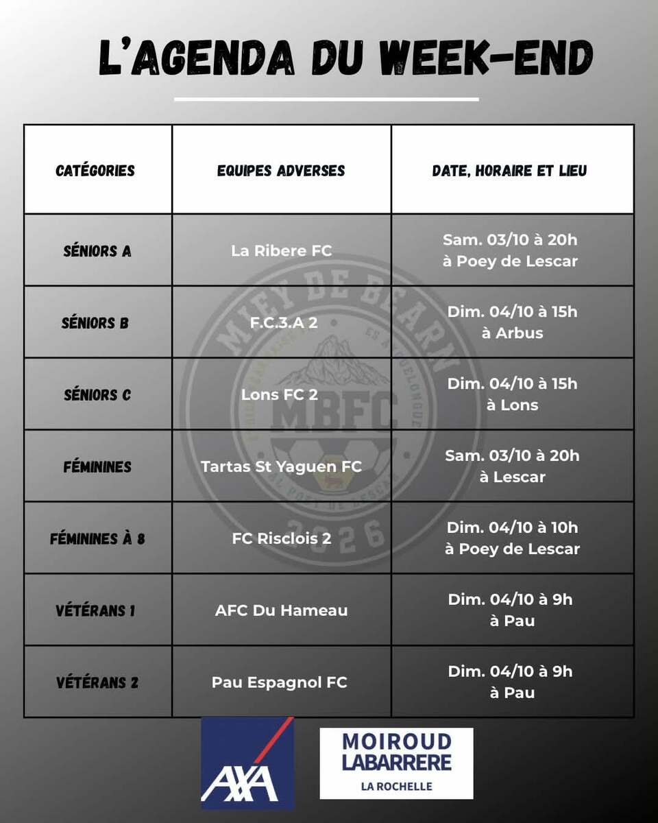 L’agenda du week-end présentée par notre partenaire Axa La Rochelle Moiroud Labarrere