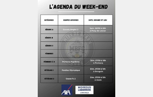 L’agenda du week-end 26 et 27/09 2026 parrainé par notre partenaire AXA MOIROUD LABARRERE