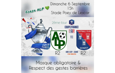 Choc R2 à Poey ce dimanche pour le 2ème tour de la coupe de France ! Coup d'envoi 15h contre FC Doazit.