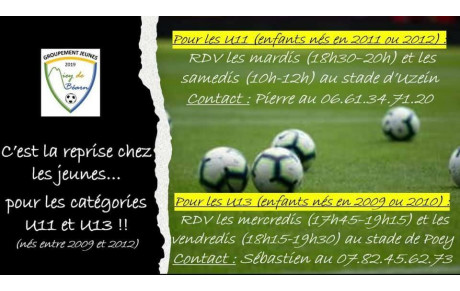 C’est la reprise pour le GJMDB en U11-U13 ⚽️